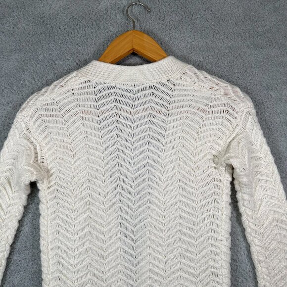 Mossimo‎ Cardigan Cream Long Sleeve Open Front Fuzzy Knit Sweater - Picture 4 of 10